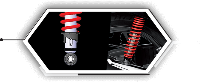 3-Step Adjustable Rear SuspensionThis special edition Activa comes with black chrome highlights, both on the front and on the logo carved on the side panels, projecting the premium essence of the scooter.