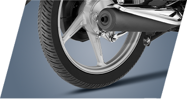 3-Step Adjustable Rear SuspensionThis special edition Activa comes with black chrome highlights, both on the front and on the logo carved on the side panels, projecting the premium essence of the scooter.