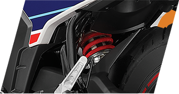 3-Step Adjustable Rear SuspensionThis special edition Activa comes with black chrome highlights, both on the front and on the logo carved on the side panels, projecting the premium essence of the scooter.